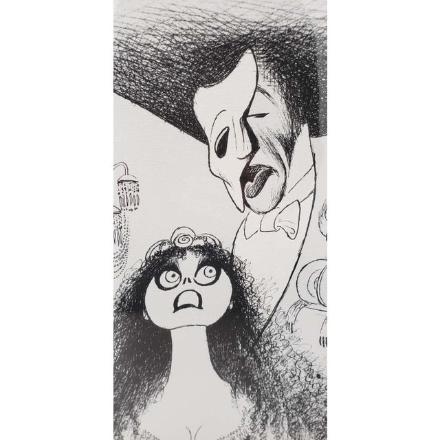 Al Hirschfeld "Phantom of the Opera" Hand Signed Lithograph Printers Proof, Circa 1988 For Sale - Image 4 of 9
