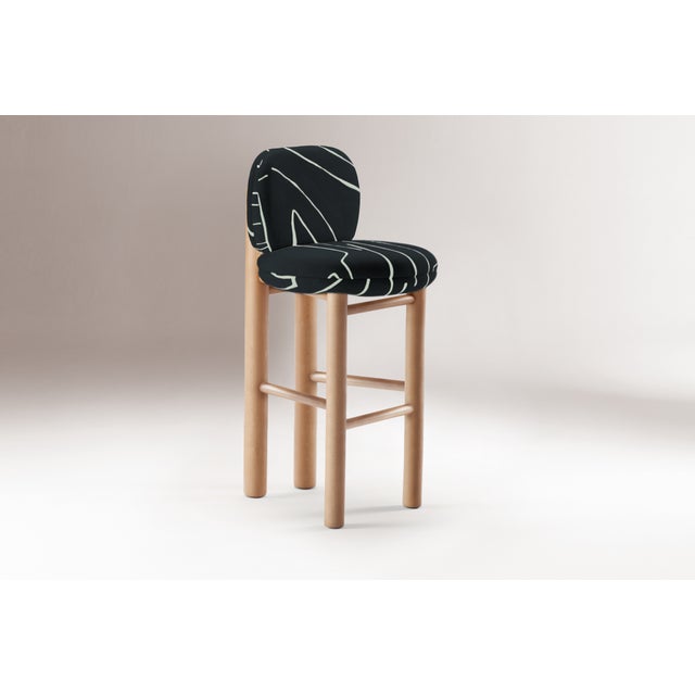 Textile Aimi Bar Chair by Dooq Details For Sale - Image 7 of 8