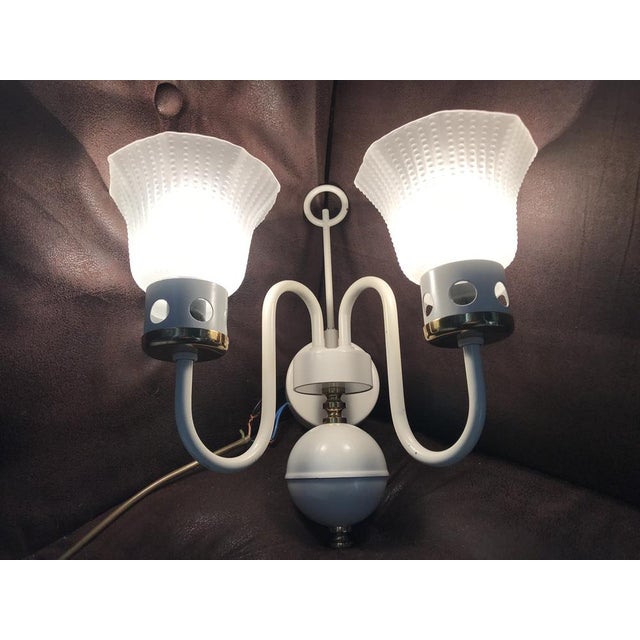 Vintage Wall Lamp in Metal and Glass, 1970s For Sale - Image 4 of 18