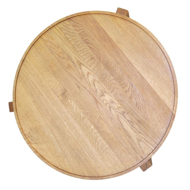 Contemporary Solid Oak Three Legged Round Coffee Table Made by Design Award Winning, Warsaw Based Design Company Swallow’s...