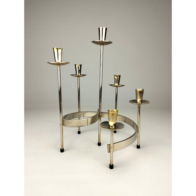 Gunnar Ander Mid-Century Candlestick by Gunnar Ander for Ystad-Metall, 1960s For Sale - Image 4 of 4