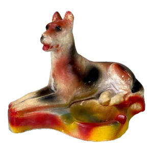 Antique Traditional Chalkware Great Dane Dog Ashtray
