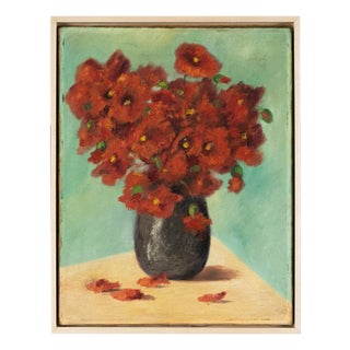 Blooming Poppy, 1929, Oil on Canvas, Framed For Sale