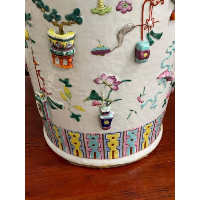 19th Century Famille Rose Lamps - A Pair For Sale In Palm Springs - Image 6 of 13