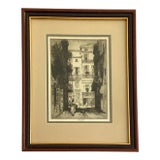 Streetscape Etching Print by e.h. Suydam For Sale