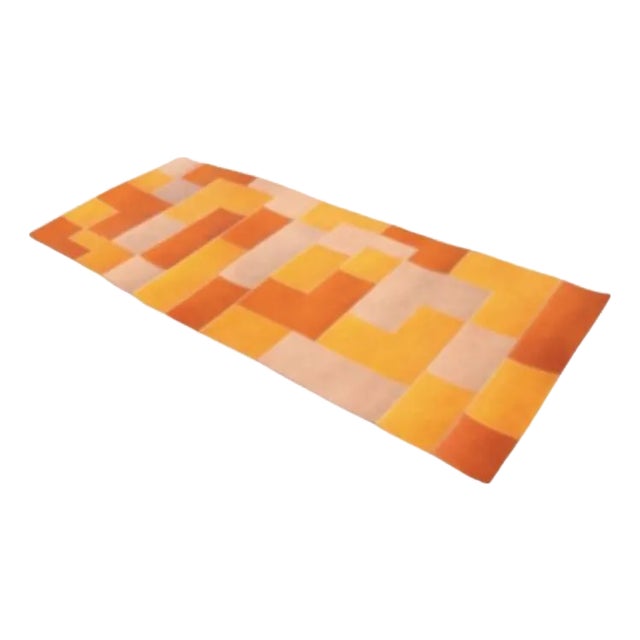 Mathe 1 Light Rectangular Floor Leather Rug by Oscar Maschera For Sale