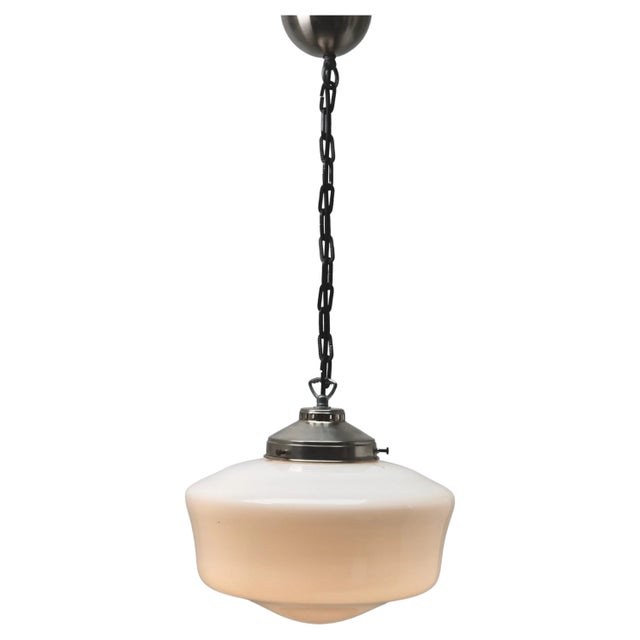 Dutch Pendant Lamp with Opaline Shade, 1930s For Sale - Image 11 of 11
