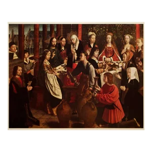 1956 After Gerard David "The Wedding at Cana", Vintage Full-Color Print