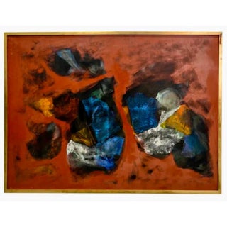 Willy Mucha, Large Polish French Abstract Expressionist Oil Painting Willy Mucha, Ecole Paris, 1963 For Sale