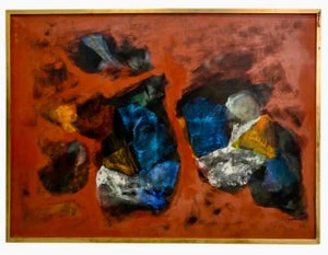 Willy Mucha, Large Polish French Abstract Expressionist Oil Painting Willy Mucha, Ecole Paris, 1963