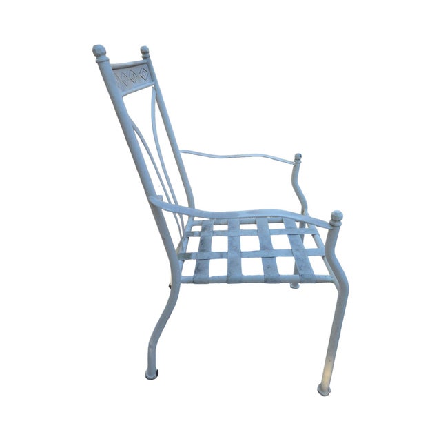 White Late 20th Century Wrought Iron Chairs Set of 6 For Sale - Image 8 of 13