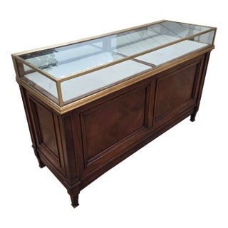 Antique Mercantile Display Case With Storage For Sale