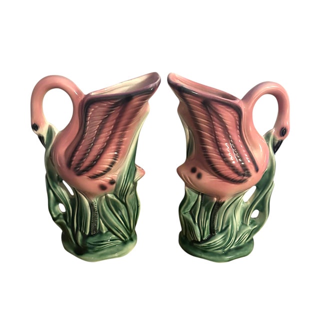 Vintage 1950’s Stanford Ware Pink Flamingo Vases - A Pair For Sale In Birmingham - Image 6 of 11