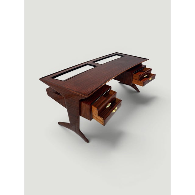 1950s Mid-Century Italian Presidential Executive Desk by Vittorio Dassi, 1956 For Sale - Image 5 of 18