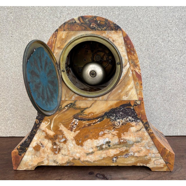 Classic French Mantel Clock by Société Clusienne, Marble Base, 1920 For Sale - Image 14 of 16