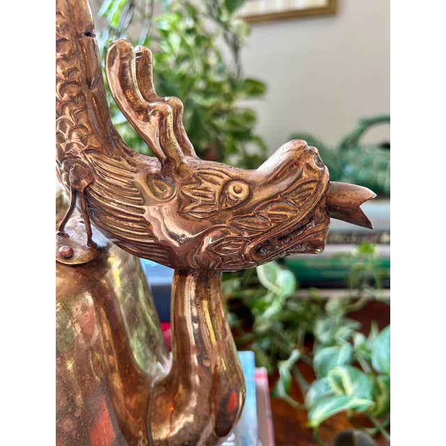 Early 20th Century Chinoiserie Hollywood Regency Dragon Handle Tea Kettle For Sale - Image 4 of 10