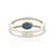 Ink Blue 14k Gold Modern Blue Sapphire & Diamond Beaded Double Band Ring Size 7 For Sale - Image 8 of 14
