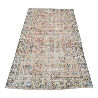 Small Floral Design Pale Oushak Rug For Sale
