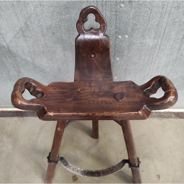 Wood Vintage Brutalist Bar Stool, Marbella, Spain, 1960s For Sale - Image 7 of 9