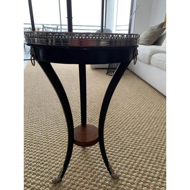 Wood End Table Round Antique For Sale - Image 7 of 11