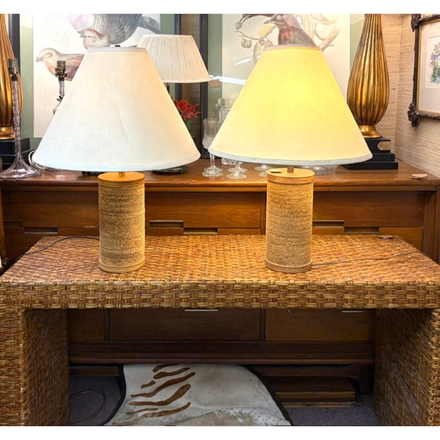 Mid 20th Century Mid 20th Century Mid Century Modern Gregory Van Pelt Cardboard and Wood Lamps, a Pair For Sale - Image 5 of 18