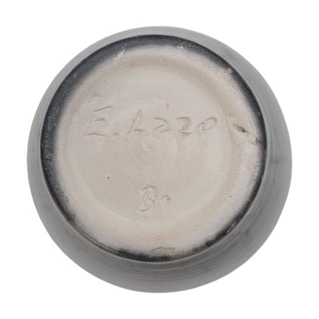 Gray Eduardo Lazo Signed Naked Raku Vase—Studio Ceramic Technique Vessel 12” For Sale - Image 8 of 9