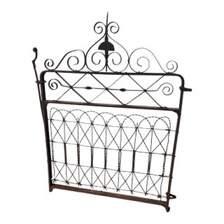 Antique Early 20th Century Ornamental Iron Garden Gate With Original Rust Patina – Terre Haute, Indiana For Sale