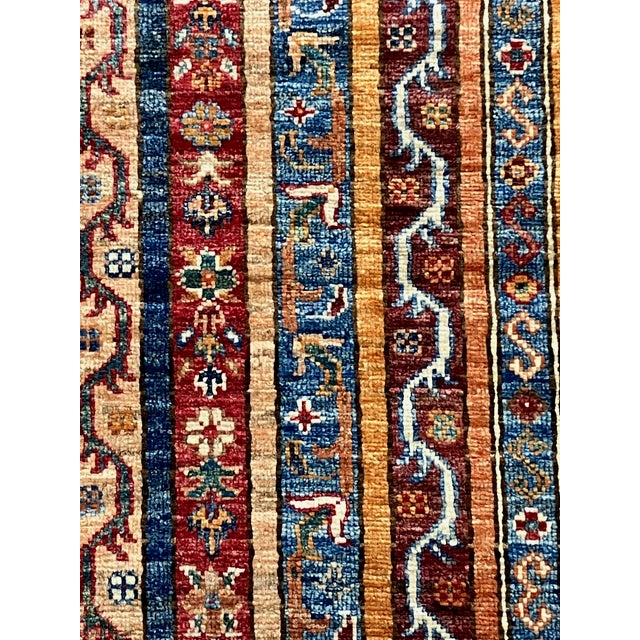Tribal Hand-Knotted Afghan Striped Geometric Runner 2'9" X 8'5" For Sale - Image 3 of 6