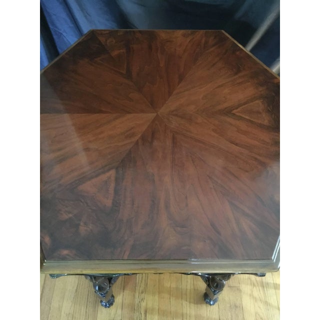 Traditional 1930 Walnut Center Table For Sale - Image 3 of 5