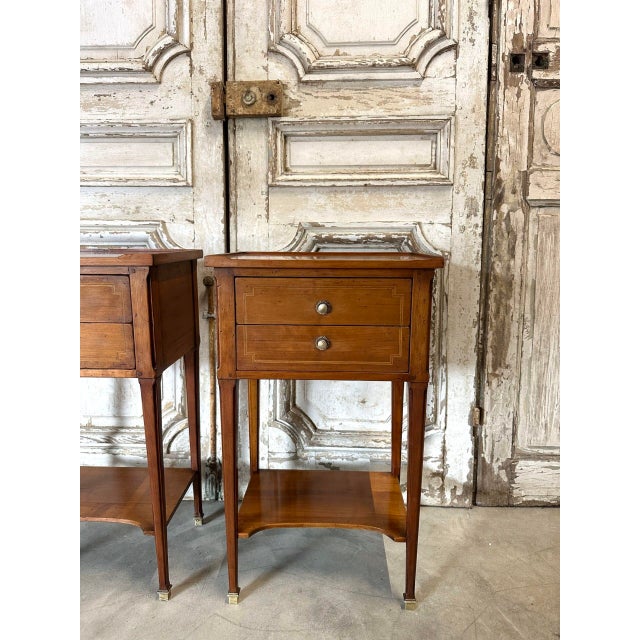 Vintage Bedside Tables in Cherry Wood, France, 1970, Set of 2 For Sale - Image 10 of 13