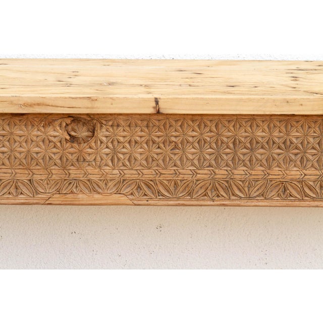 Antique Rajasthani Carved Beam Console Table For Sale - Image 4 of 11