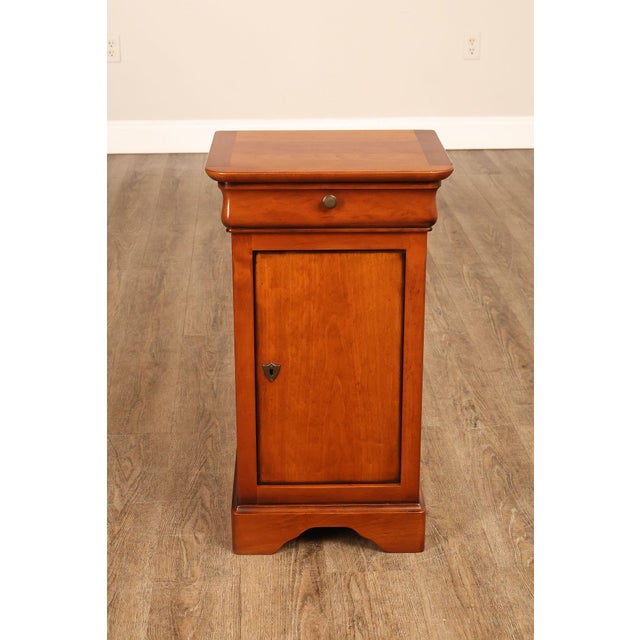 French Louis Philippe Style Pair Of Cherry Nightstands For Sale - Image 12 of 18