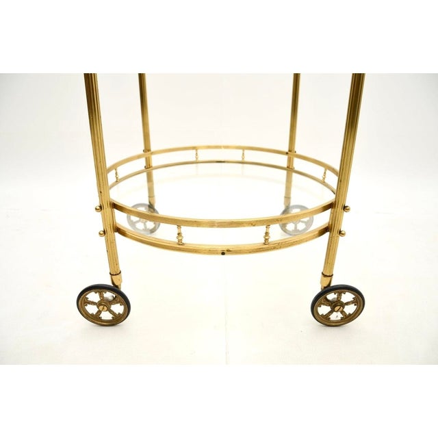 Metal Vintage French Brass Drinks Trolley, 1970s For Sale - Image 7 of 8
