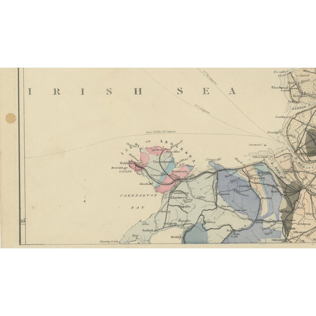 Antique Geological Map of England & Wales, 1880s, Set of 2 For Sale - Image 9 of 11