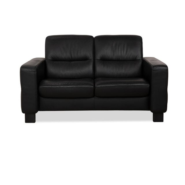 Wave 2-Seater Sofa in Black Leather from Stressless For Sale - Image 12 of 12