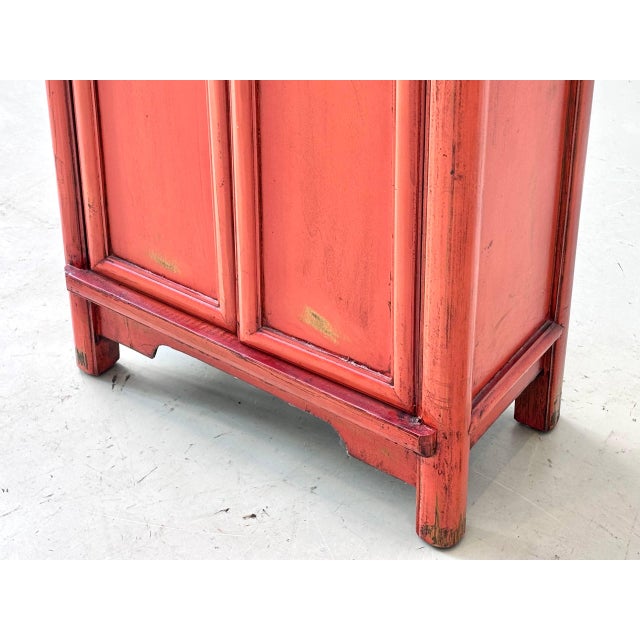 Chinese Wedding Cabinet in Red For Sale - Image 6 of 16