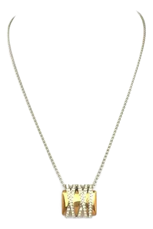 Koesis Diamond 18k Two Tone Gold Wrapped Pendant Necklace