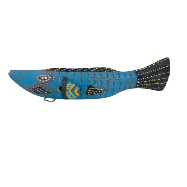 1980s Vintage African Wooden Fish Bozo Tribe Mali 22" For Sale - Image 5 of 7