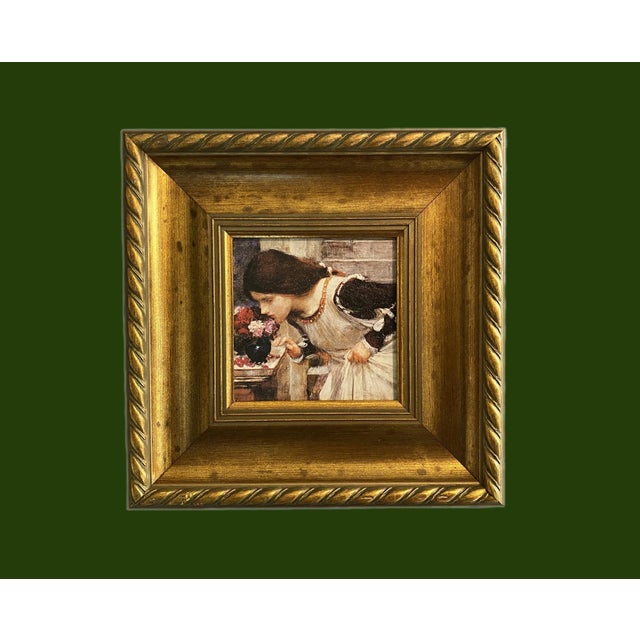 Mid 20th Century, Framed Print: The Shrine, by J. Wm. Waterhouse, Textured Giclee Gold Rope Twist 11.75" For Sale - Image 9 of 17