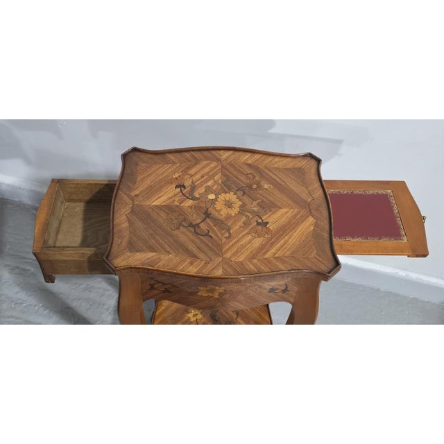 French Marquetry Lamp Tables, 1920, Set of 2 For Sale - Image 4 of 12