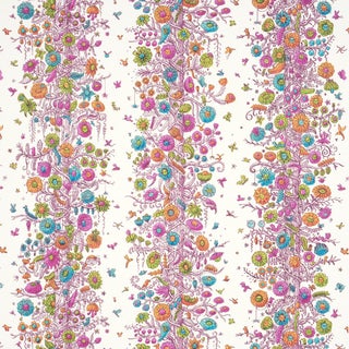 SAMPLE - Schumacher x The New Yorker Edward Steed's Towers Of Flowers Wallpaper In Multicolor Burst For Sale