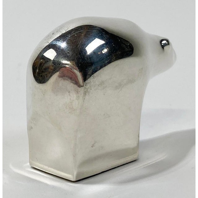 Dansk Vintage Dansk Silver Plate Polar Bear Paper Weight For Sale - Image 4 of 7
