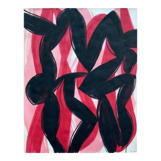 Contemporary Abstract Gouache on Arches Paper "22ja2a-2022" by Alain Clément For Sale