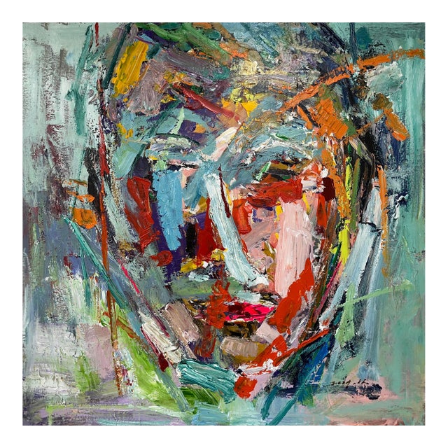Abstract Expressionist Portrait Original Oil Painting For Sale