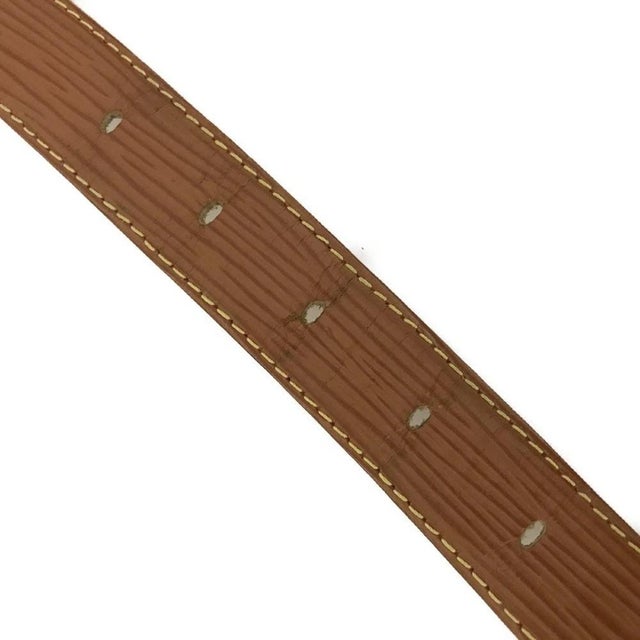 Metal 1990s Louis Vuitton Epi Ceinture Brown Leather Belt (27"-30") For Sale - Image 7 of 11