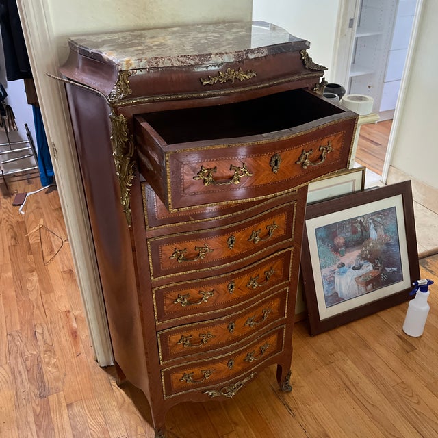 Late 19th Century Louis XV Style Marquetry Chiffonier Antique For Sale - Image 5 of 10