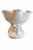 Elegant vintage blanc-de-Chine-style porcelain compote featuring a softly scalloped rim and sculptural fruit-and-vine...
