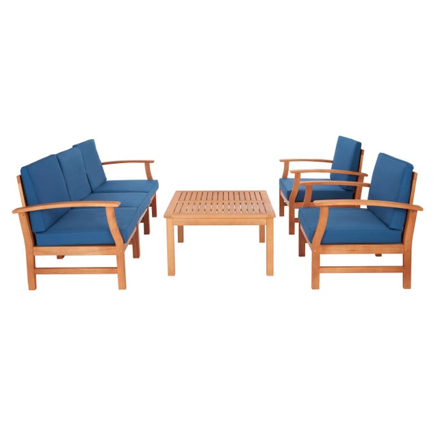 2020s Parcer 4 Piece Living Set - Natural/Navy For Sale - Image 5 of 6