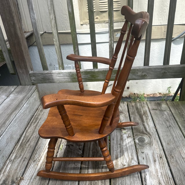 Vintage Windsor Style Children’s Rocking Chair For Sale - Image 4 of 12