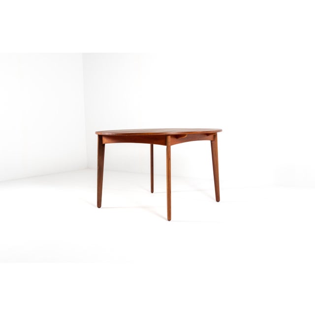 H.P. Hansen Mid-Century Modern Teak Dining Table with Two Extendable Leaves from H.P. Hansen, 1960s For Sale - Image 4 of 18